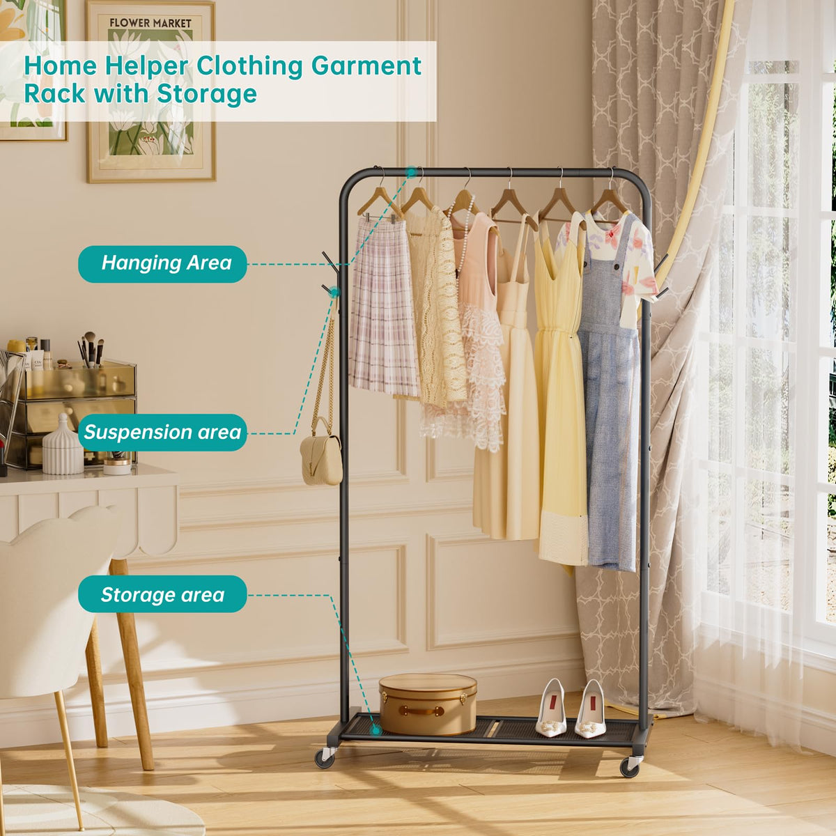 SINGAYE bedroom display showing convenient garment storage after laundry