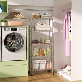 SINGAYE closet and bathroom organizer with rustproof coating for durability.
