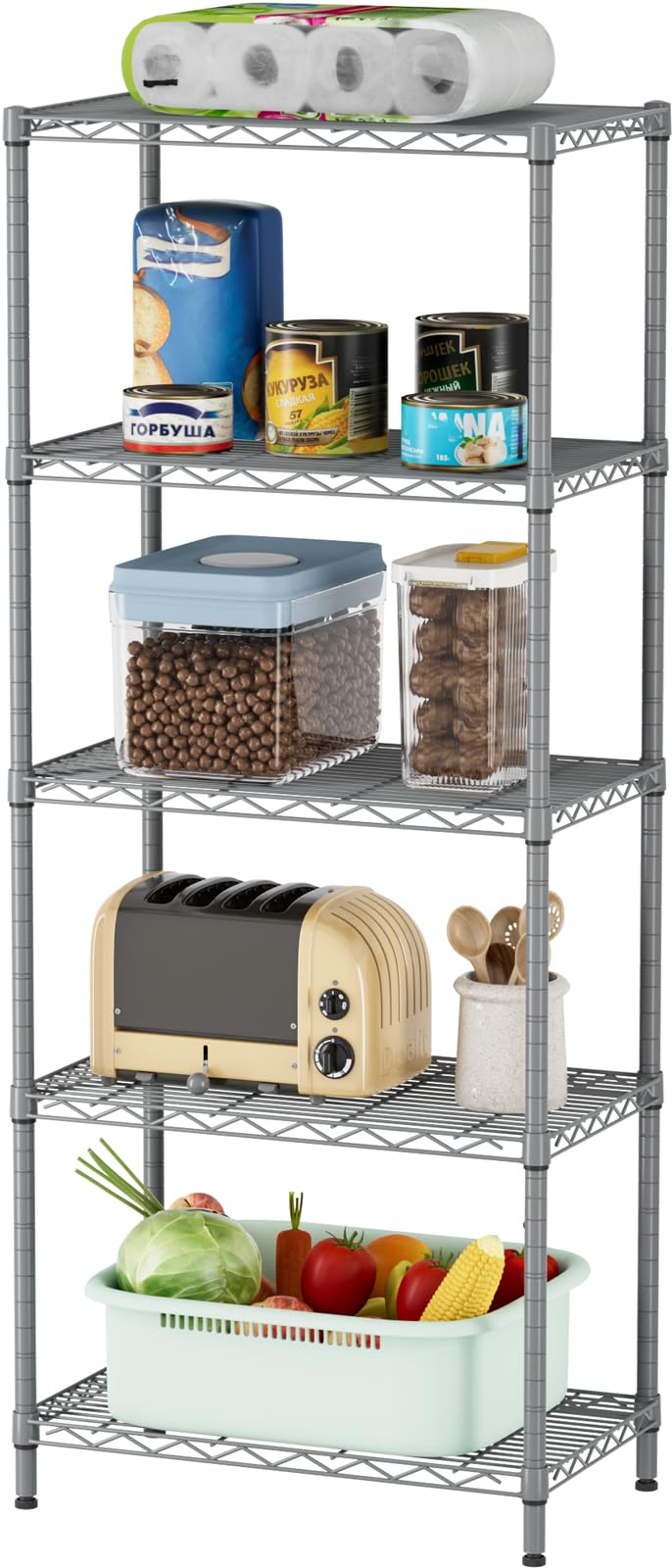 Corner storage solution to reduce clutter and optimize space