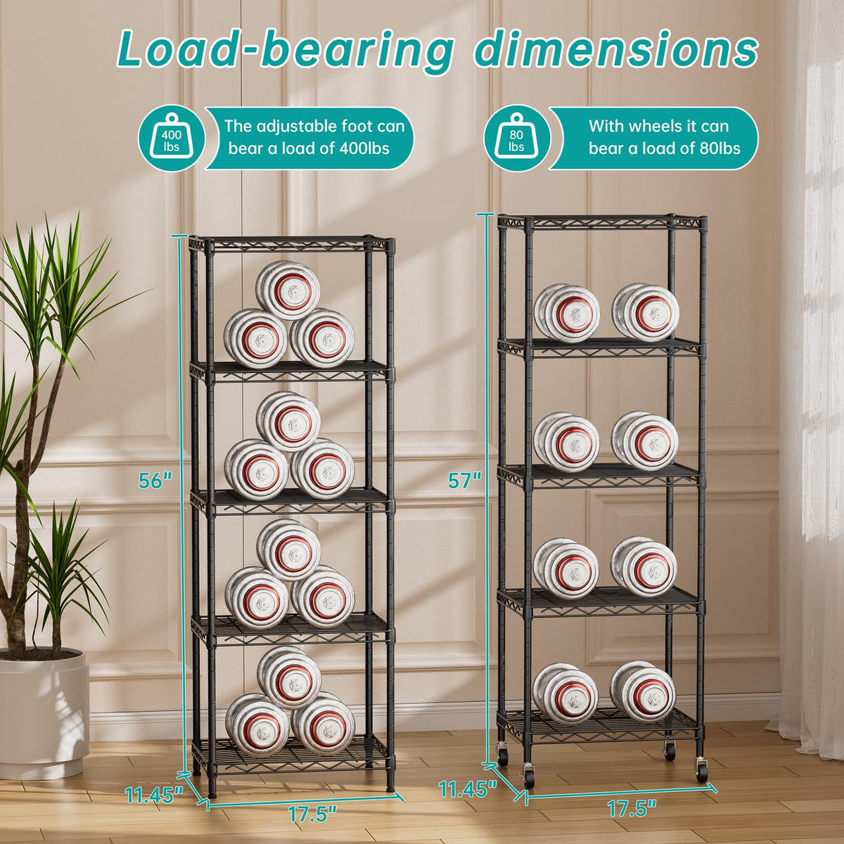 SINGAYE edge-downward design shelf accommodates larger items over the edge.