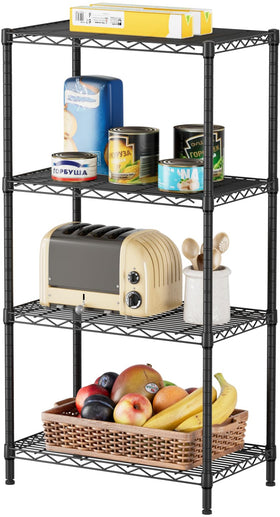 SINGAYE four-tier shelving unit front view for pantry organization