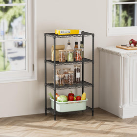 SINGAYE four-tier shelving unit side view in a garage