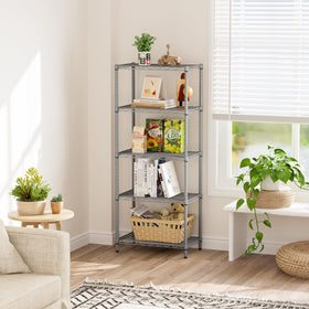 Heavy-duty wire shelves in gray for sturdy pantry storage options