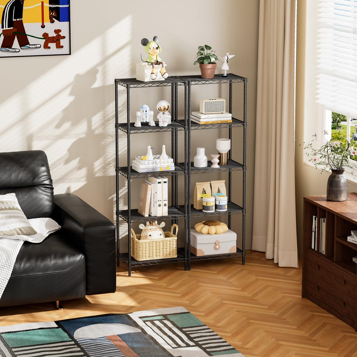 SINGAYE closet storage shelving enables compact organization.