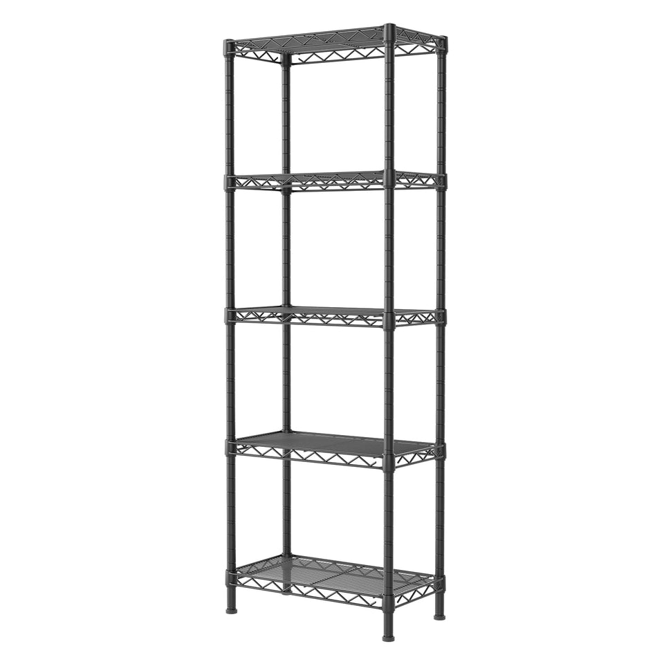 SINGAYE front view of metal shelves with dense mesh for sturdy storage.