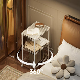 SINGAYE shelving with wheels enable easy relocation around the home.