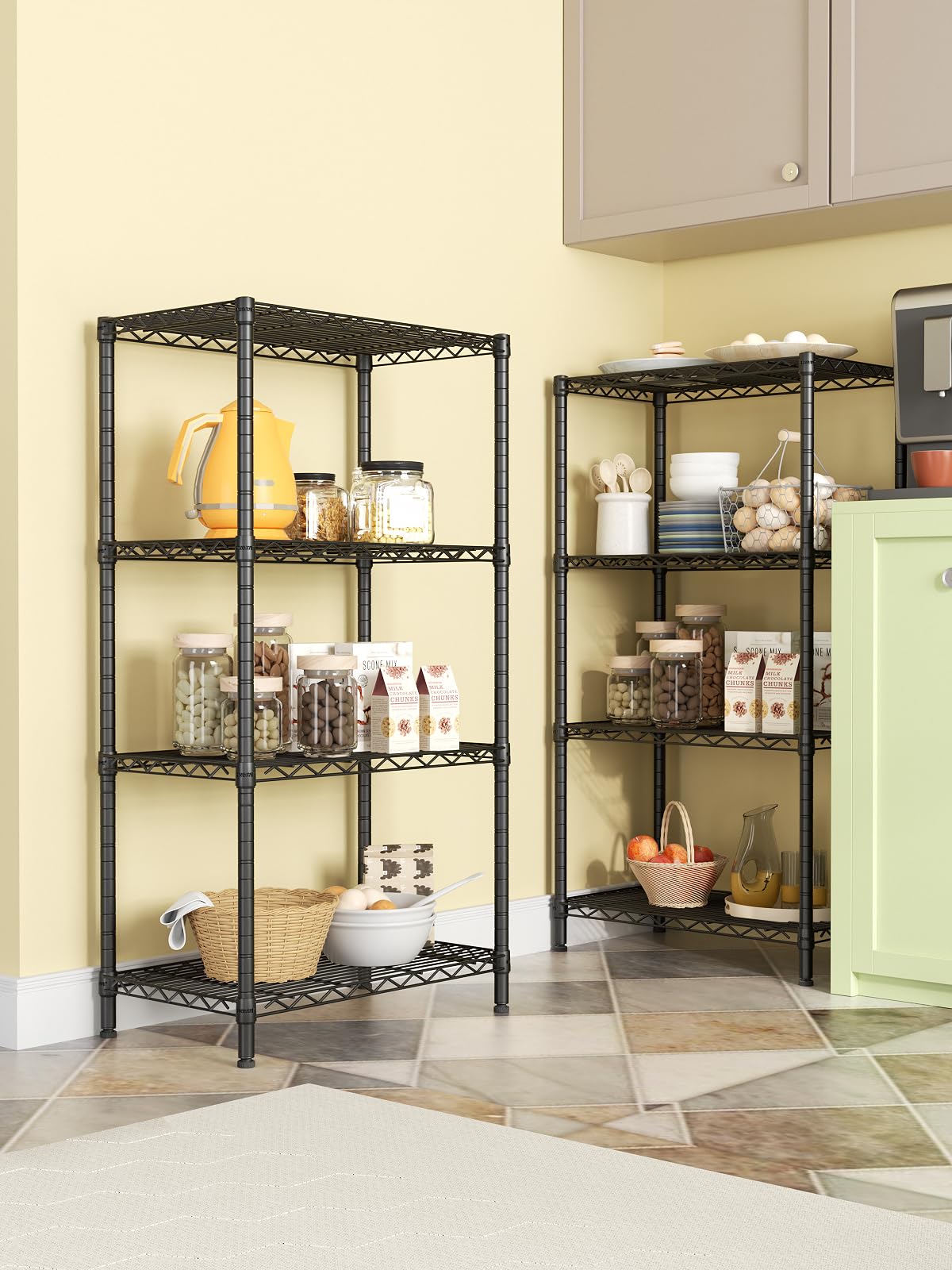 SINGAYE shelving unit in kitchen storage setup