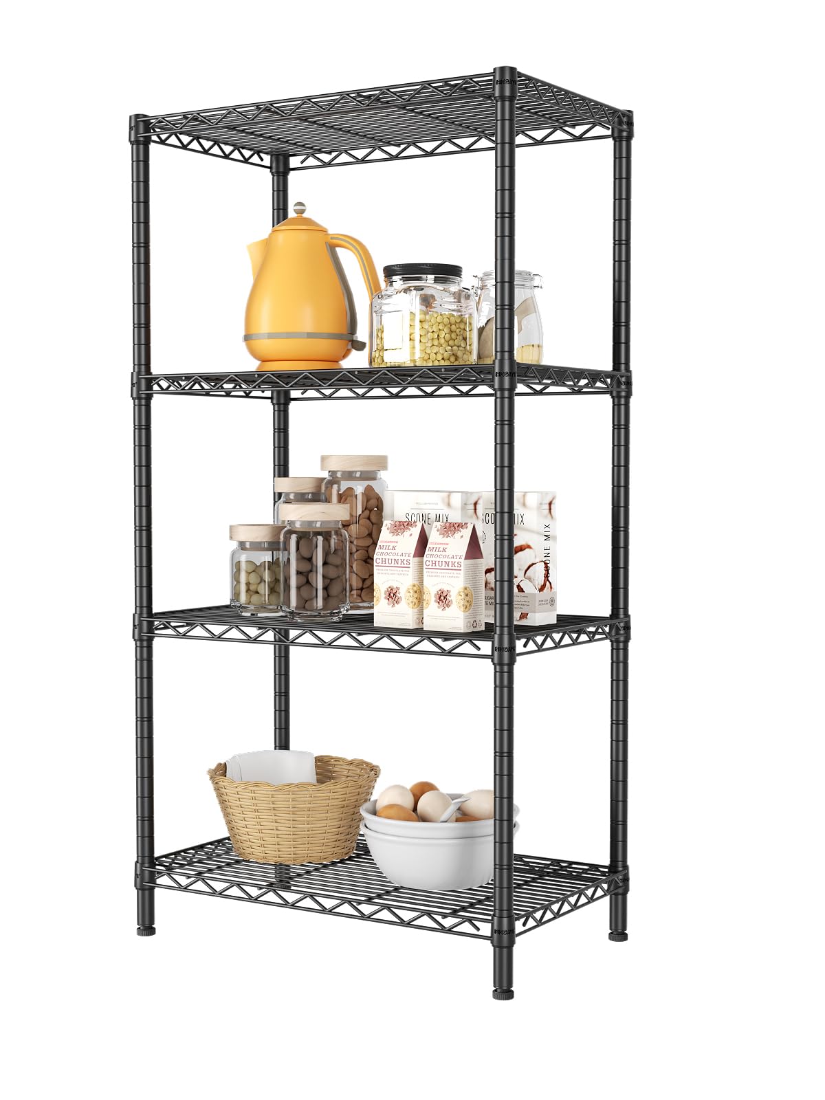 SINGAYE shelving unit level feet on uneven floor