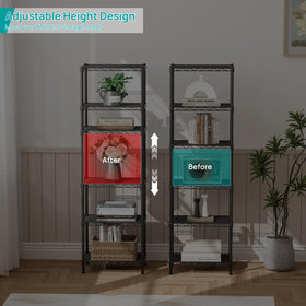 SINGAYE sixty-inch tall storage rack maximizes vertical space.