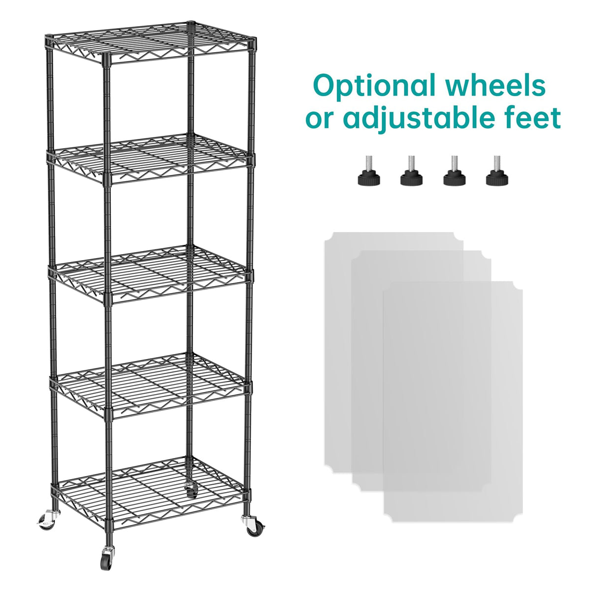 SINGAYE wheeled storage rack enables easy movement and convenient room reorganization.