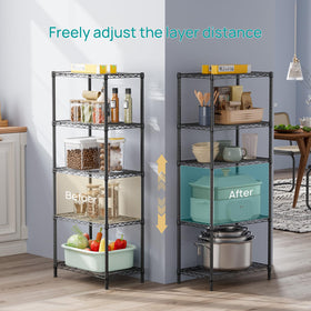 SINGAYE wire shelving detail emphasizes reinforced joints and grid design.