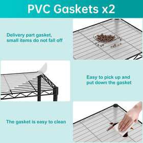 SINGAYE wire shelving with adjustable feet for stable setup.
