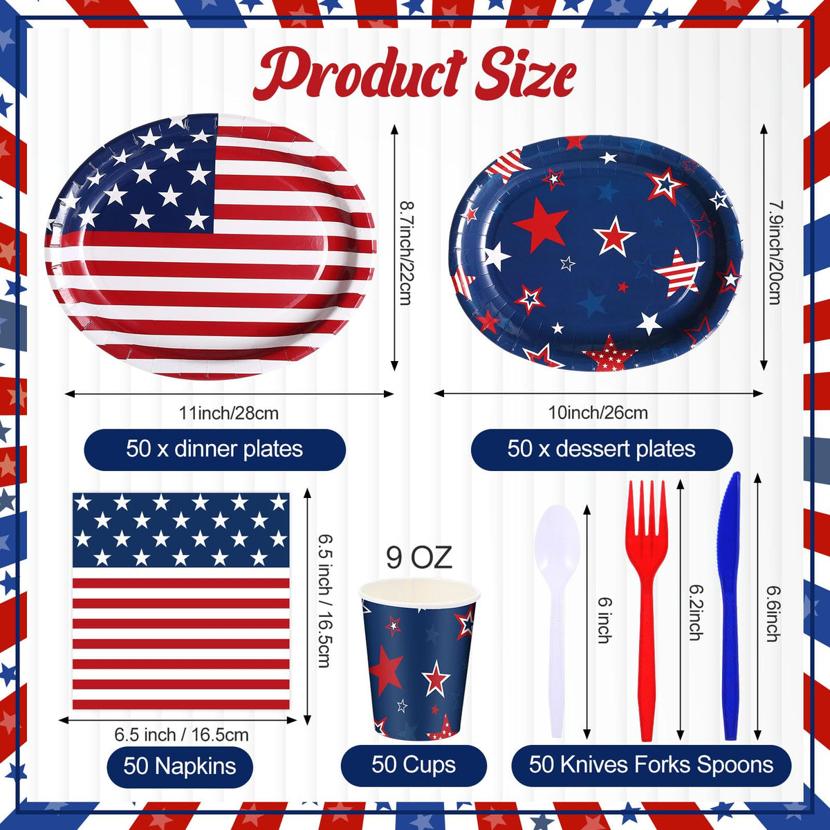 Singhoow dessert plates 4th of July, pair with main plates