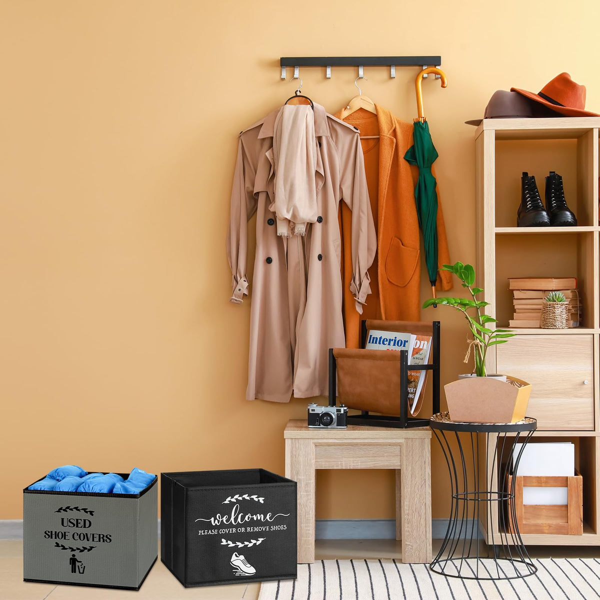 Singhoow durable shoe cover storage bin for tidy entrances.