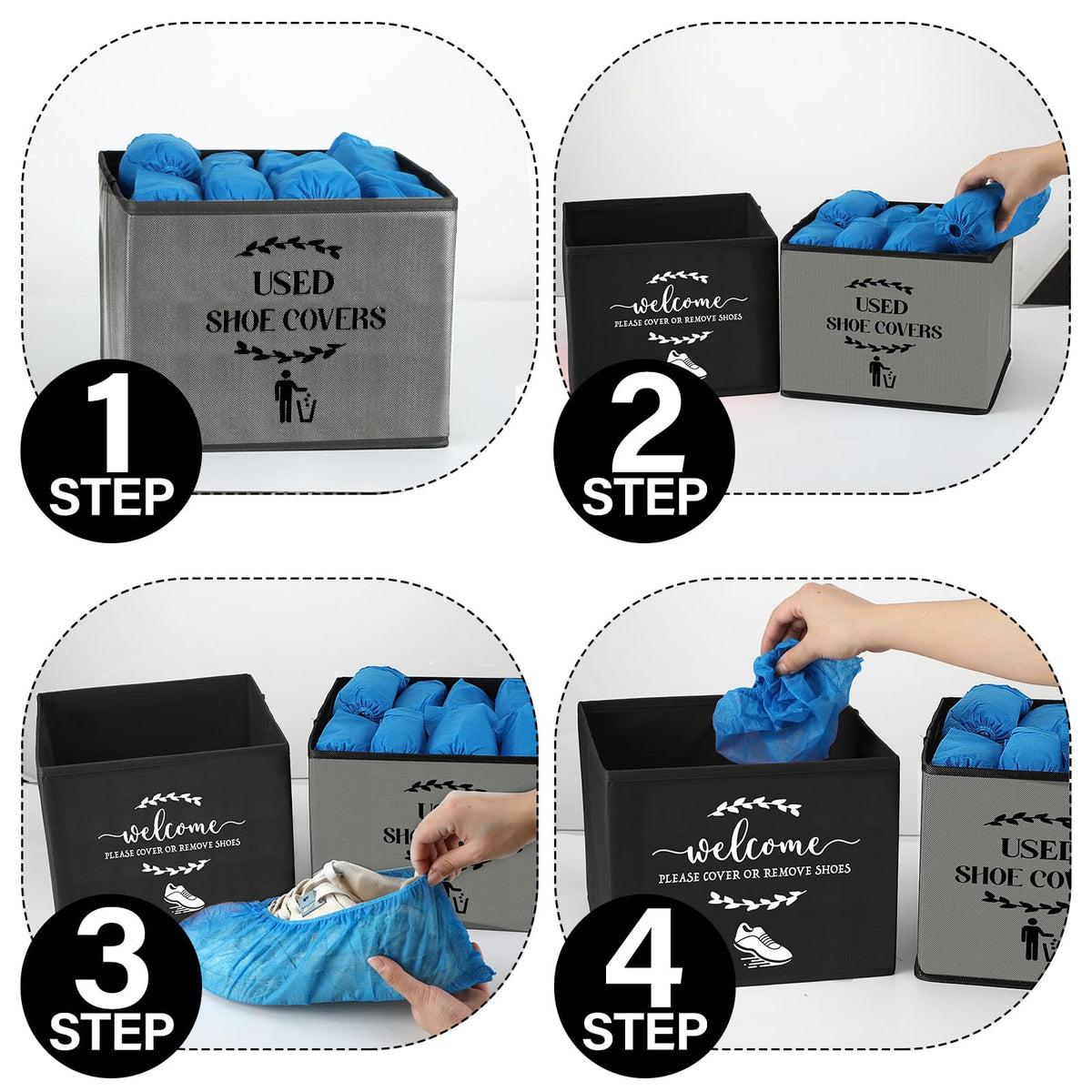 Singhoow foldable nonwoven bin for convenient space-saving shoe storage.