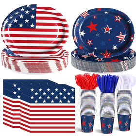 Singhoow oval dinner plates 4th of July, sturdy for hearty servings