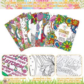 Party favor packaging shows ready-to-share motivation themed activity for guests.