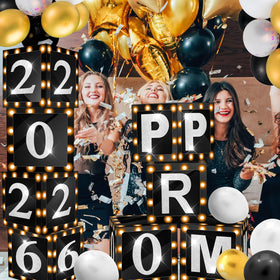 Sinmoe black and silver theme complements prom color palette