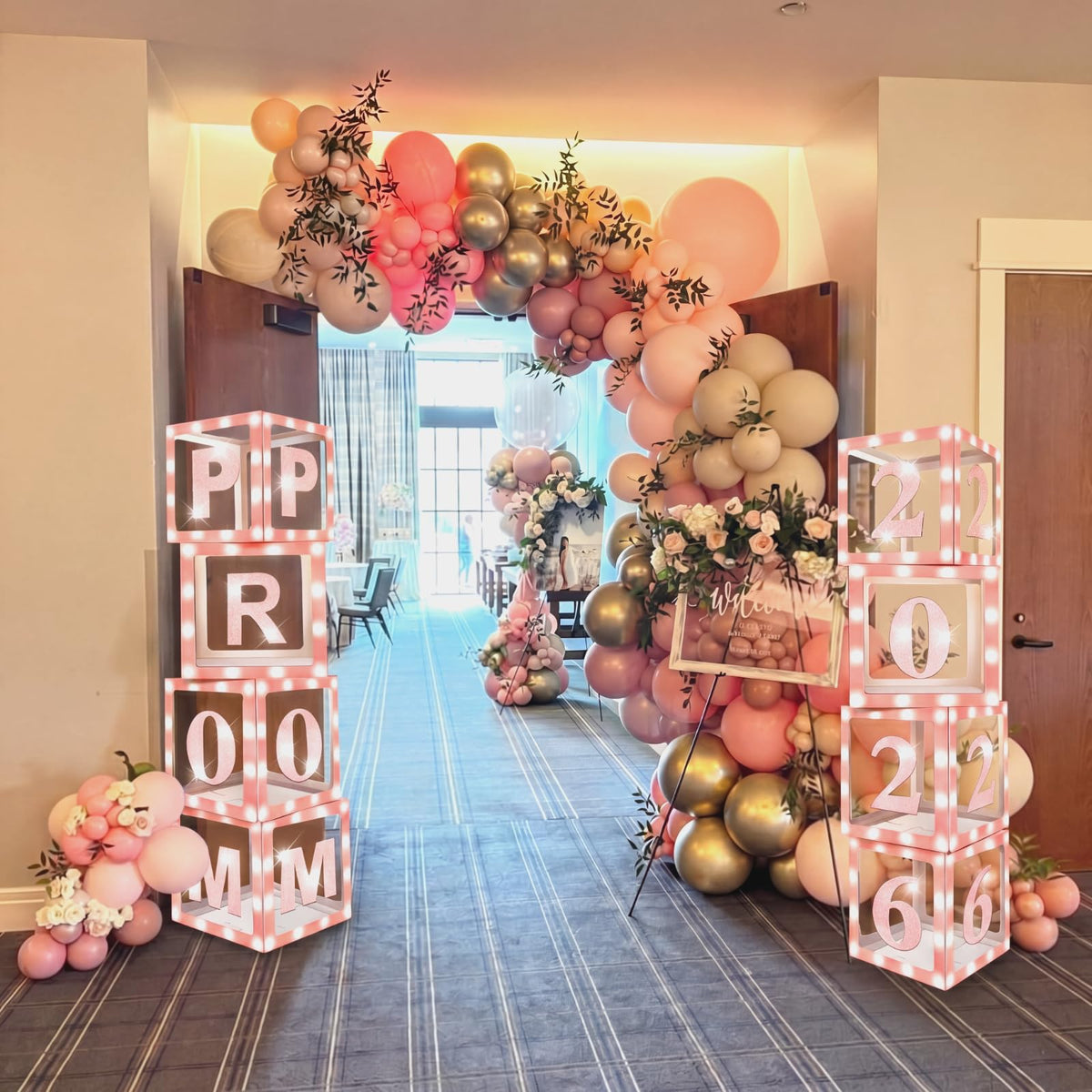 Sinmoe prom decor pink adds vibrant ambiance to the celebration without extra effort.