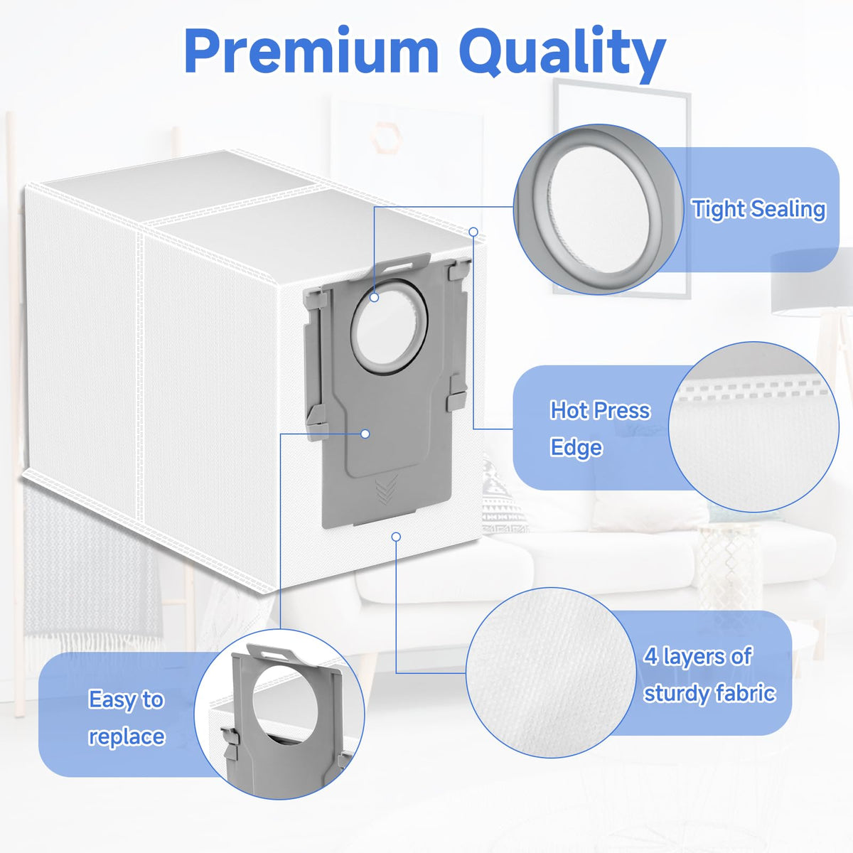Sinnya 2-layer filtration dust bags capture fine dust effectively.