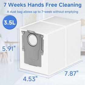 Sinnya 3.5L capacity dust bag for longer cleaning sessions.
