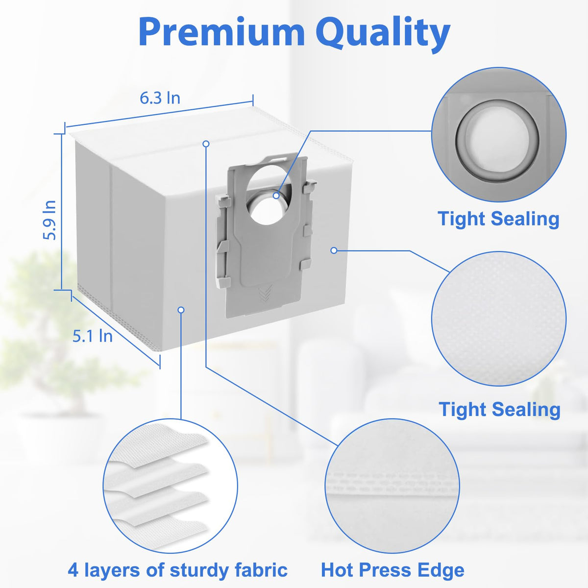 Sinnya easy-install dust bag; no tools needed for fast replacement.