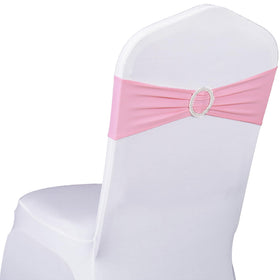 SINSSOWL pink chair sash elastic pack50 on ceremonial chairs adds quick wedding decor