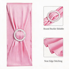 SINSSOWL soft stretch fabric chair sash pink provides flexible fit for most chairs