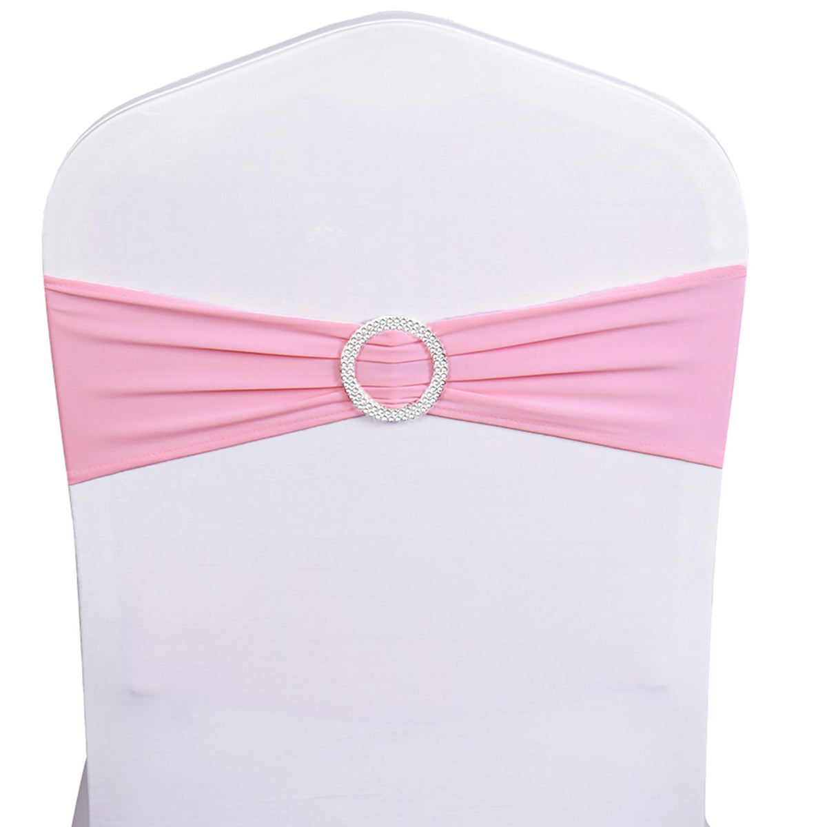 SINSSOWL wedding chair bow elastic sash pink tightens easily for elegant events