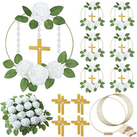 Sintuff baptism centerpiece full arrangement for an elegant ceremony table.