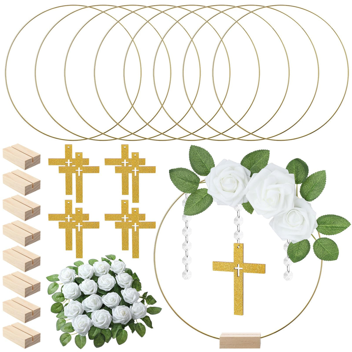 Sintuff standing wooden cross as a respectful focal point.