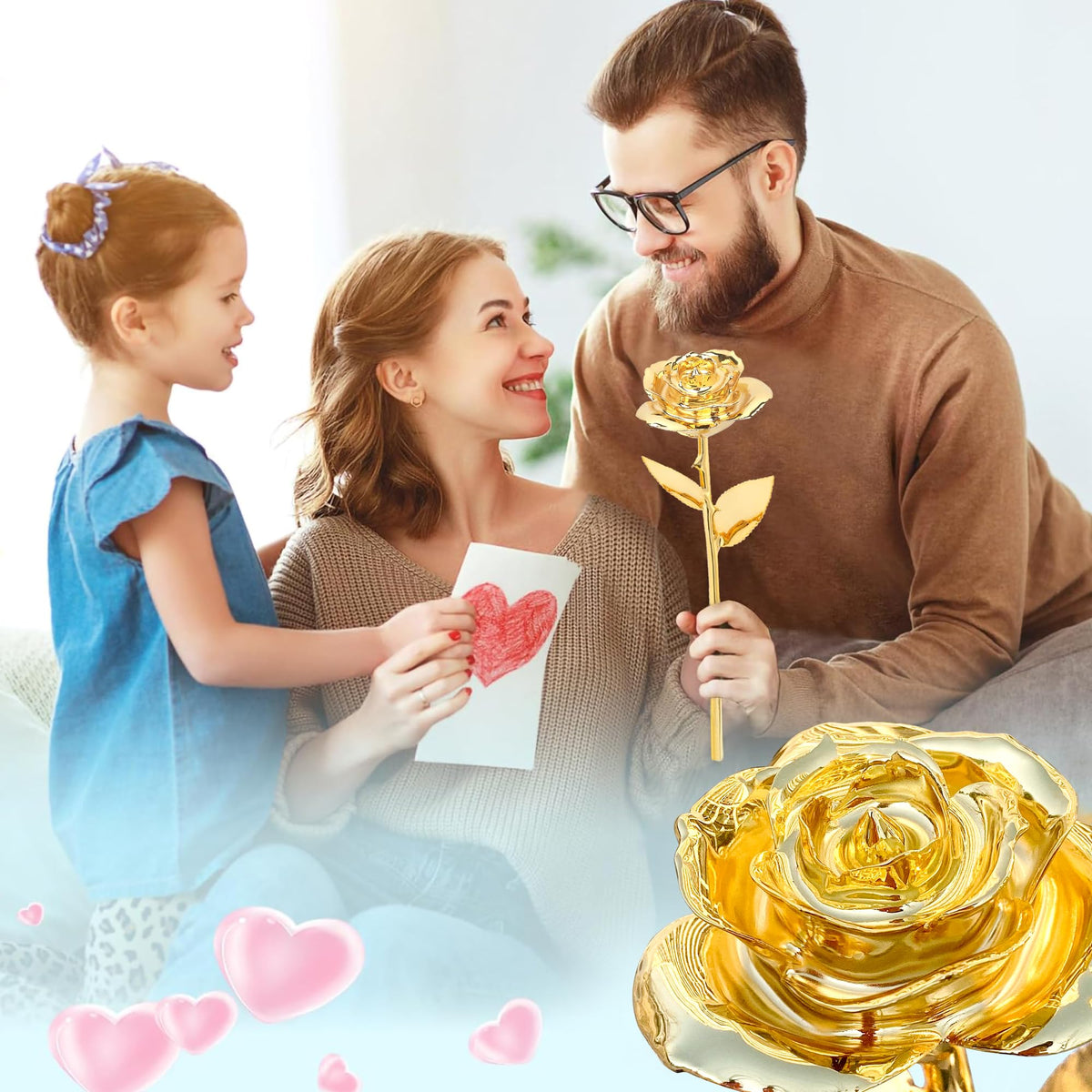 Sinvitron 24K gold rose packaging for elegant presentation.