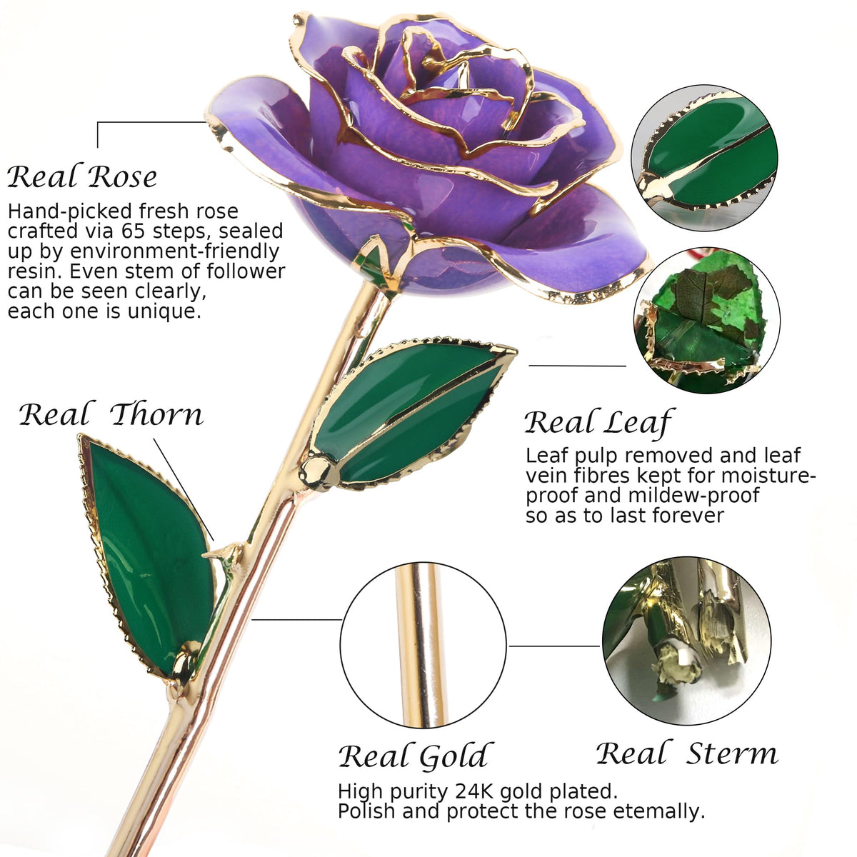 Sinvitron resin-preserved rose bloom retains vibrant color for long-lasting decor
