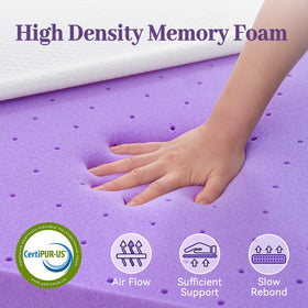SINWEEK CertiPUR-US certified memory foam topper for safe, durable use
