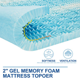 Cooling gel memory foam topper demonstrating breathability and cooling feel