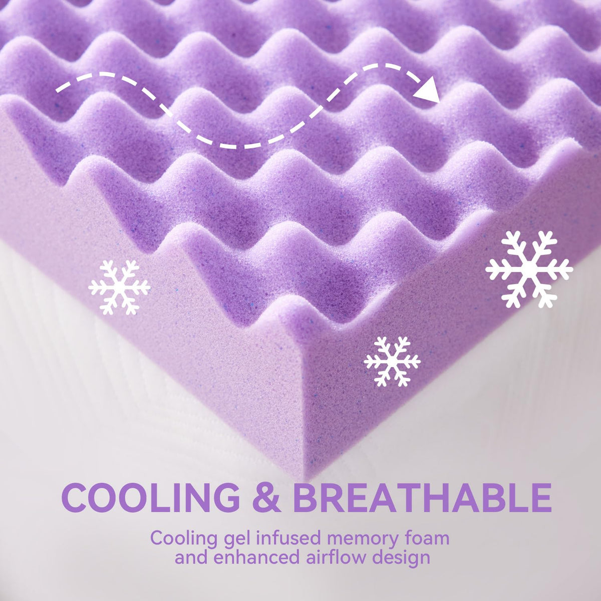 SINWEEK cooling gel memory foam improves airflow for a cooler night.