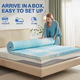 Easy upgrade concept showing topper on an existing bed