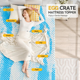 SINWEEK egg crate topper on bed demonstrates easy dorm room setup