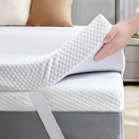 SINWEEK gel memory foam topper in twin size contoured for even support and comfort.