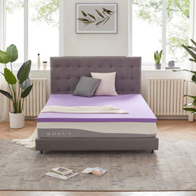 SINWEEK gel memory foam topper in full size unboxed for cooling comfort