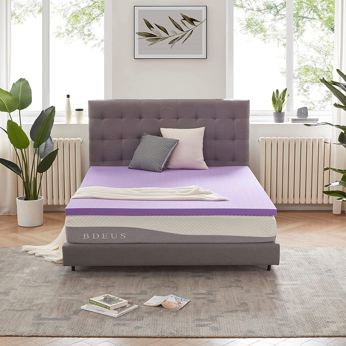 SINWEEK gel memory foam topper on twin XL bed for targeted comfort.