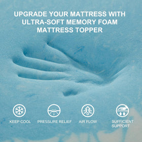 SINWEEK 1.5-inch queen topper gel memory foam detail for cooling.