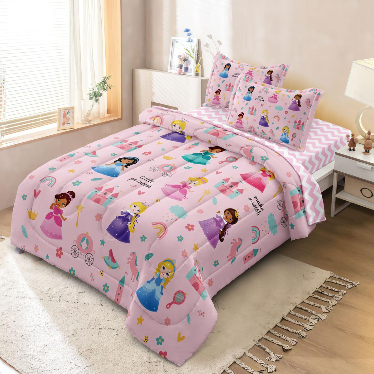 SIRDO princess castle pillowcase adds playful bedtime charm