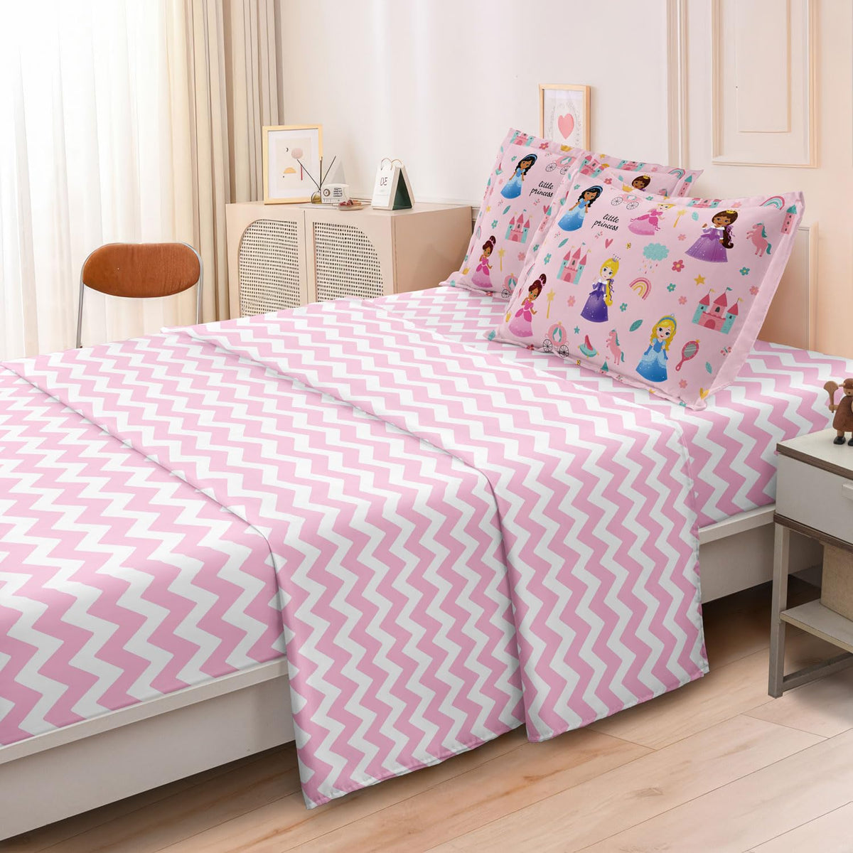 SIRDO princess themed bedroom setup idea for kids