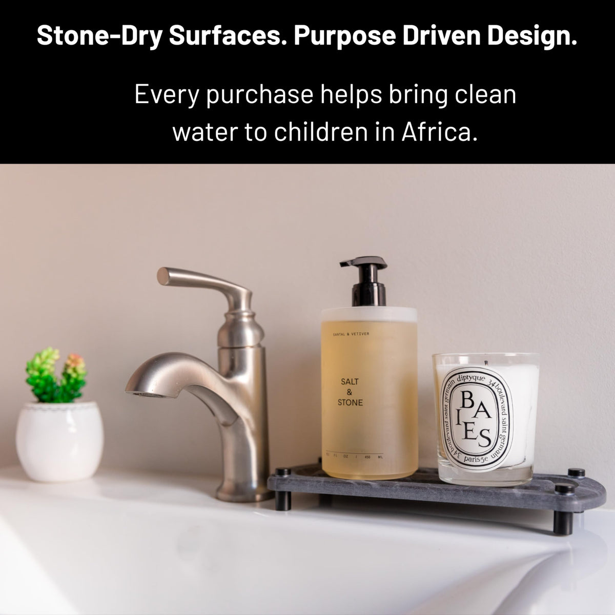 Siren Stone caddy is easy to clean with a rinse and soft cloth