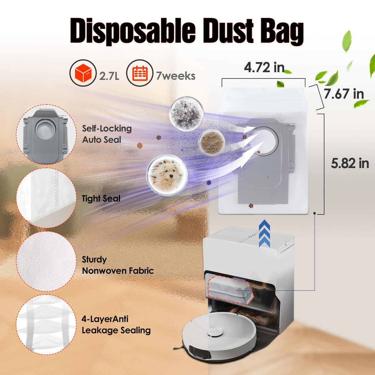 Siryelec S8 MaxV Ultra dust bags help odor containment