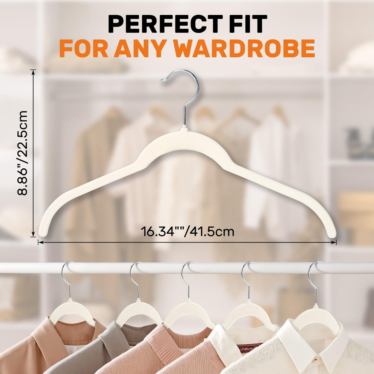 Sishynio elegant-notch-free design complements any closet style.