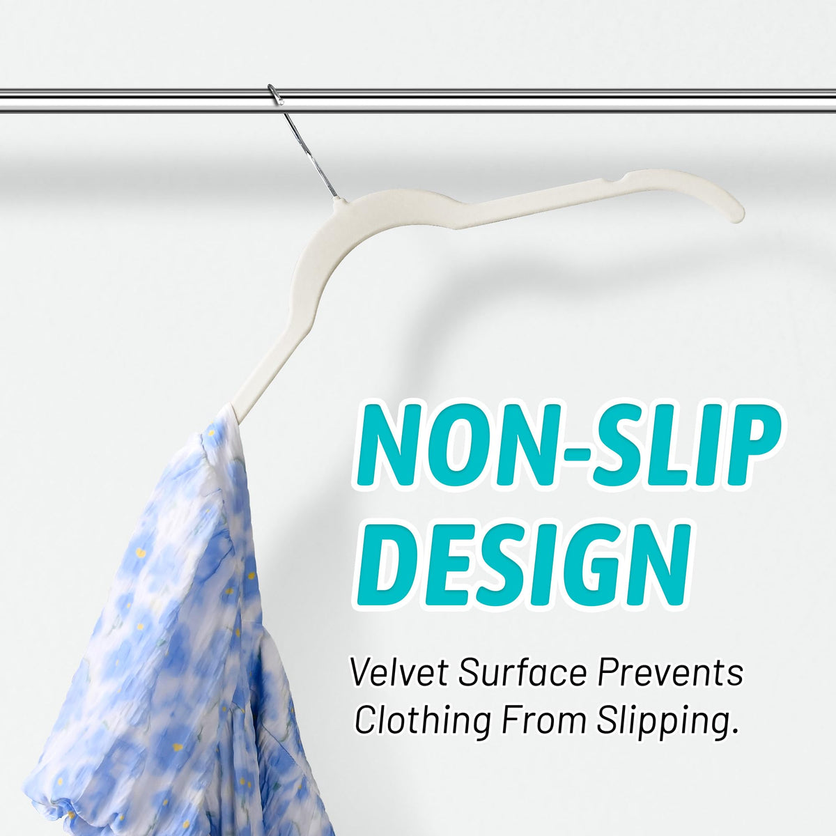 Sishynio flocked shoulders help preserve garment shape.