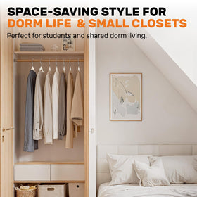 Sishynio 30-pack velvet hangers keep wardrobe organized and accessible.