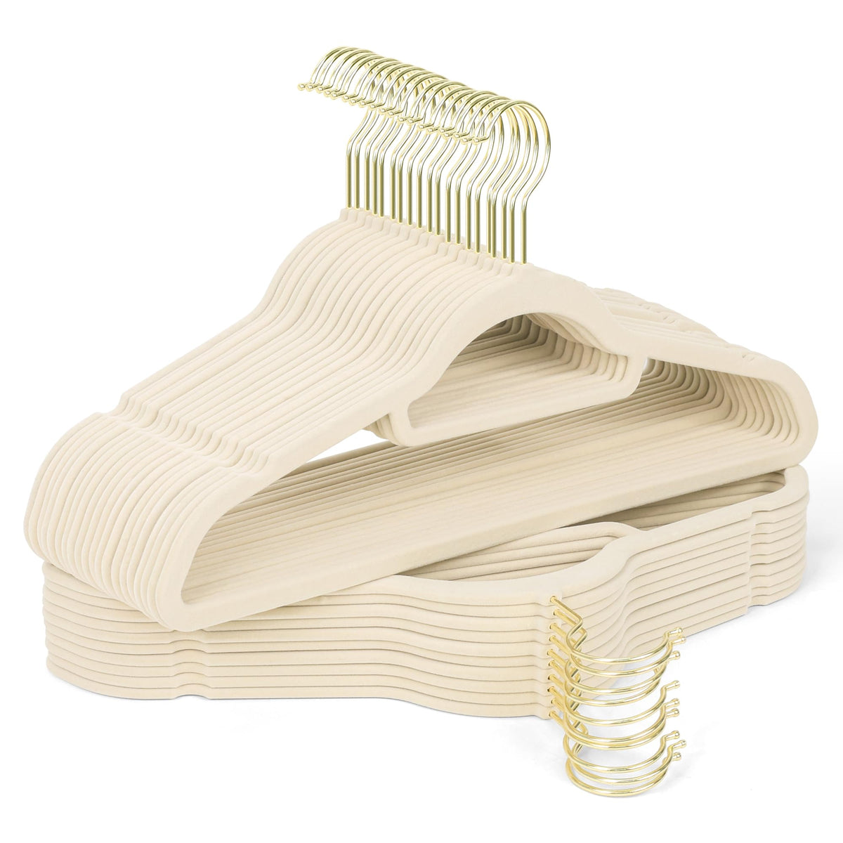 Sishynio velvet hanger with gold hook secures delicate garments securely